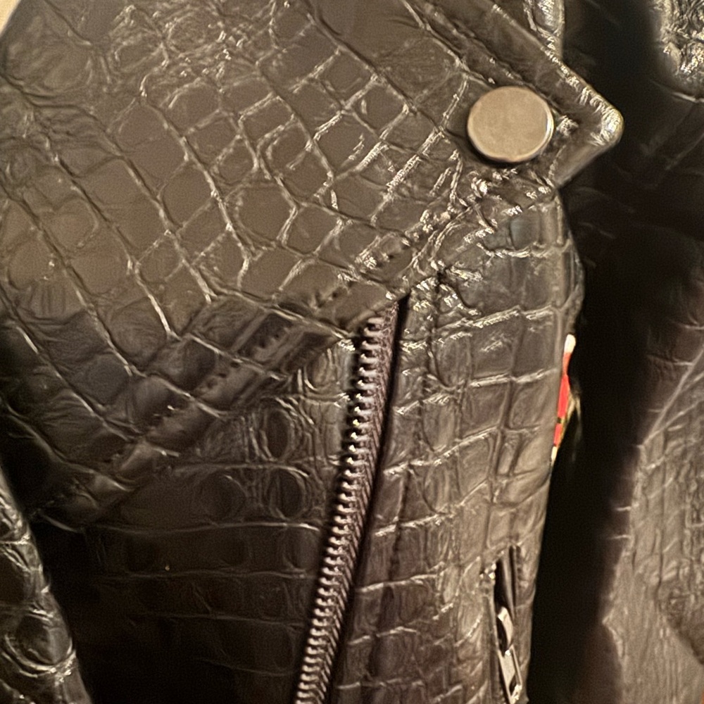 NEW ModCloth Crocodile Rock 1980's Punk Faux Leather Moto Jacket Medium NWT - Picture 8 of 10